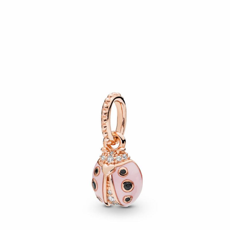 Pandora Australia Rose™ Lucky Pink Ladybird Pendant | QHZKCE375